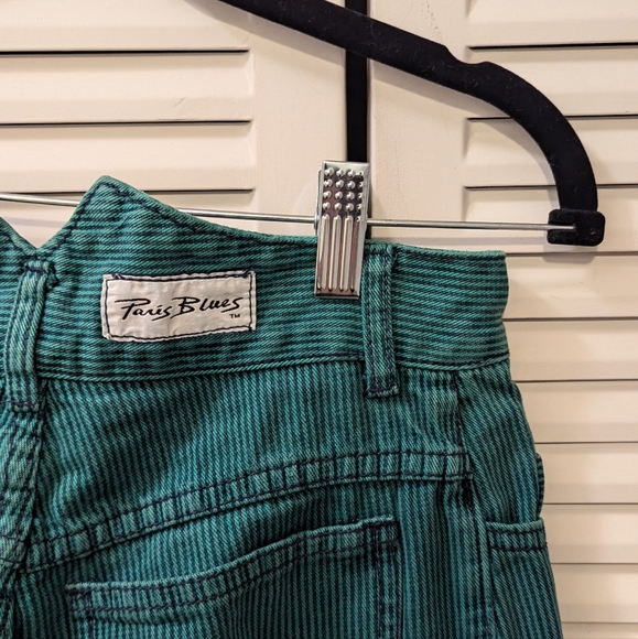Paris Blues Denim - Vintage Paris Blues Green Striped Jeans